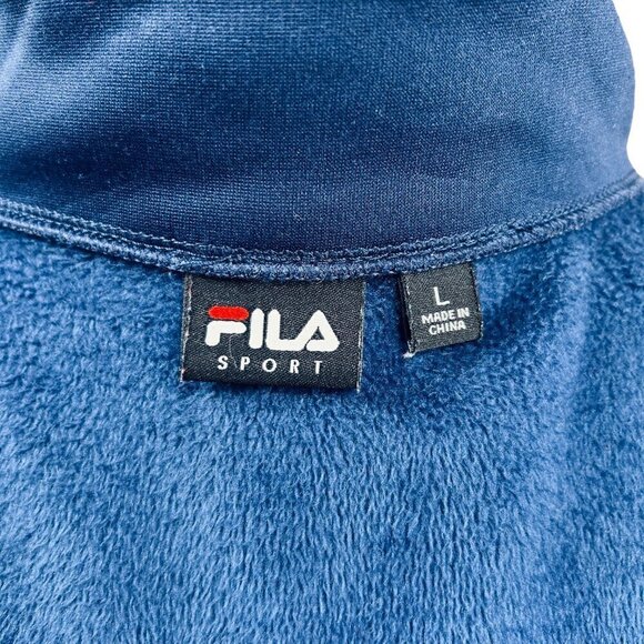 FILA Sport Women's Blue Quilted Long Sleeve Full Zip Activewear Jacket Size L - Picture 4 of 9